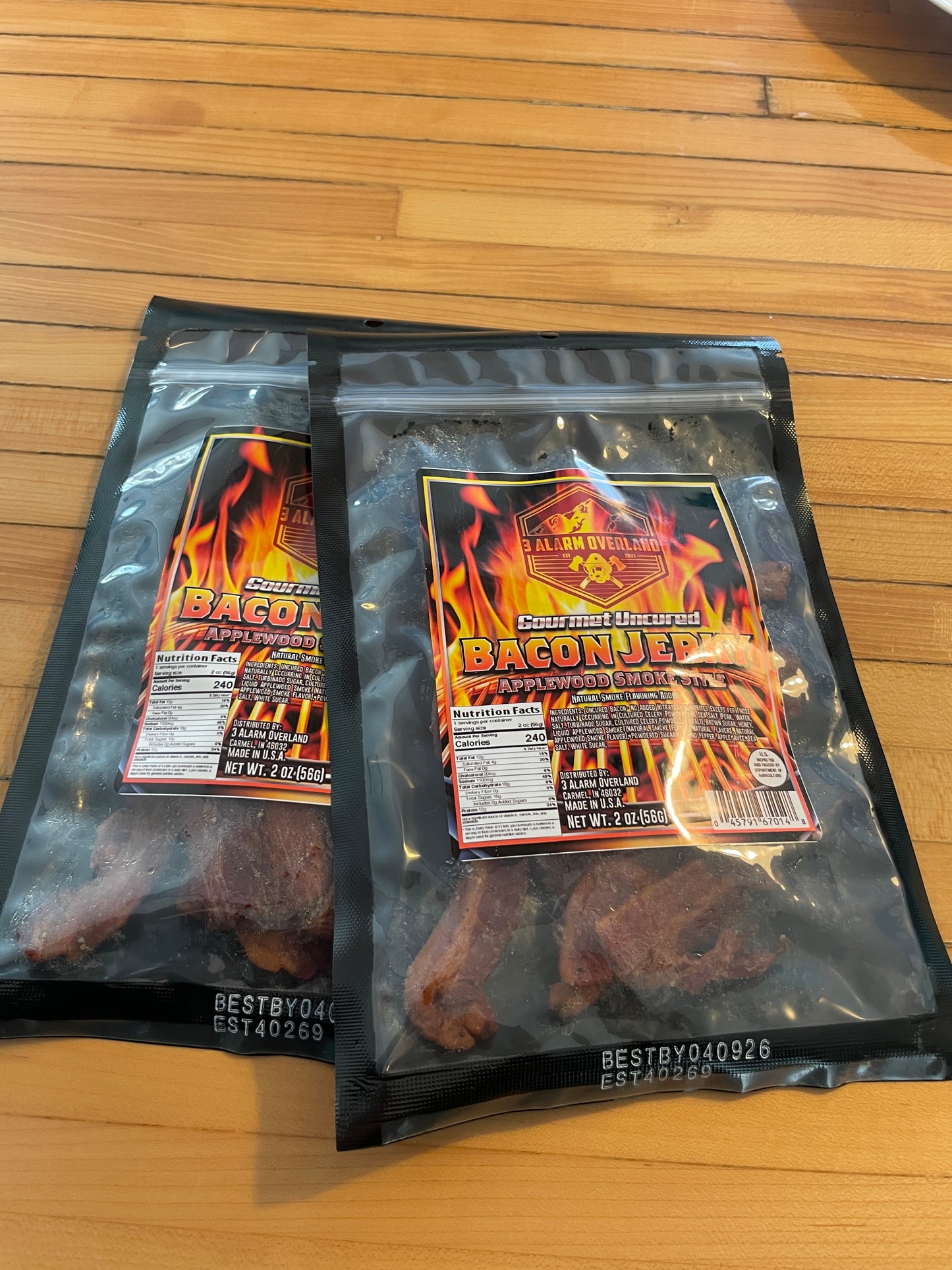 3 Alarm Overland Bacon Applewood Smoke Jerky Gluten-free