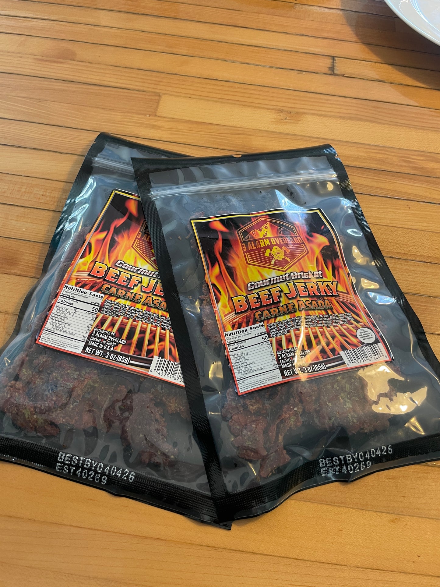 3 Alarm Overland Brisket Beef Carne Asada Jerky (Gluten Free)