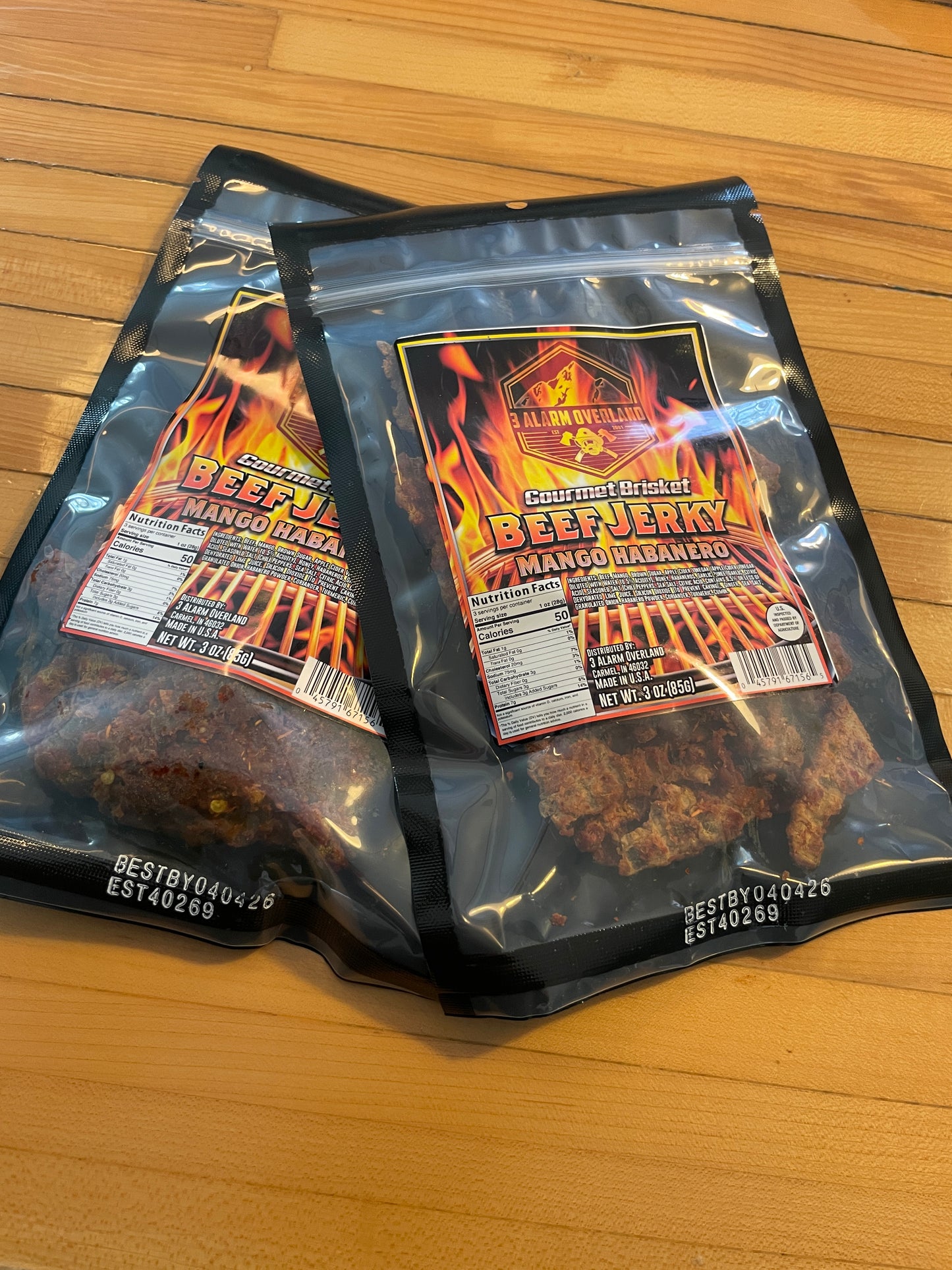 3 Alarm Overland Brisket Beef Mango Habanero Jerky