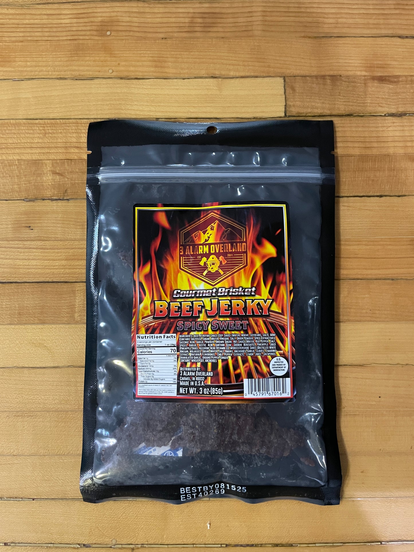 3 Alarm Overland Brisket Beef Spicy And Sweet Jerky