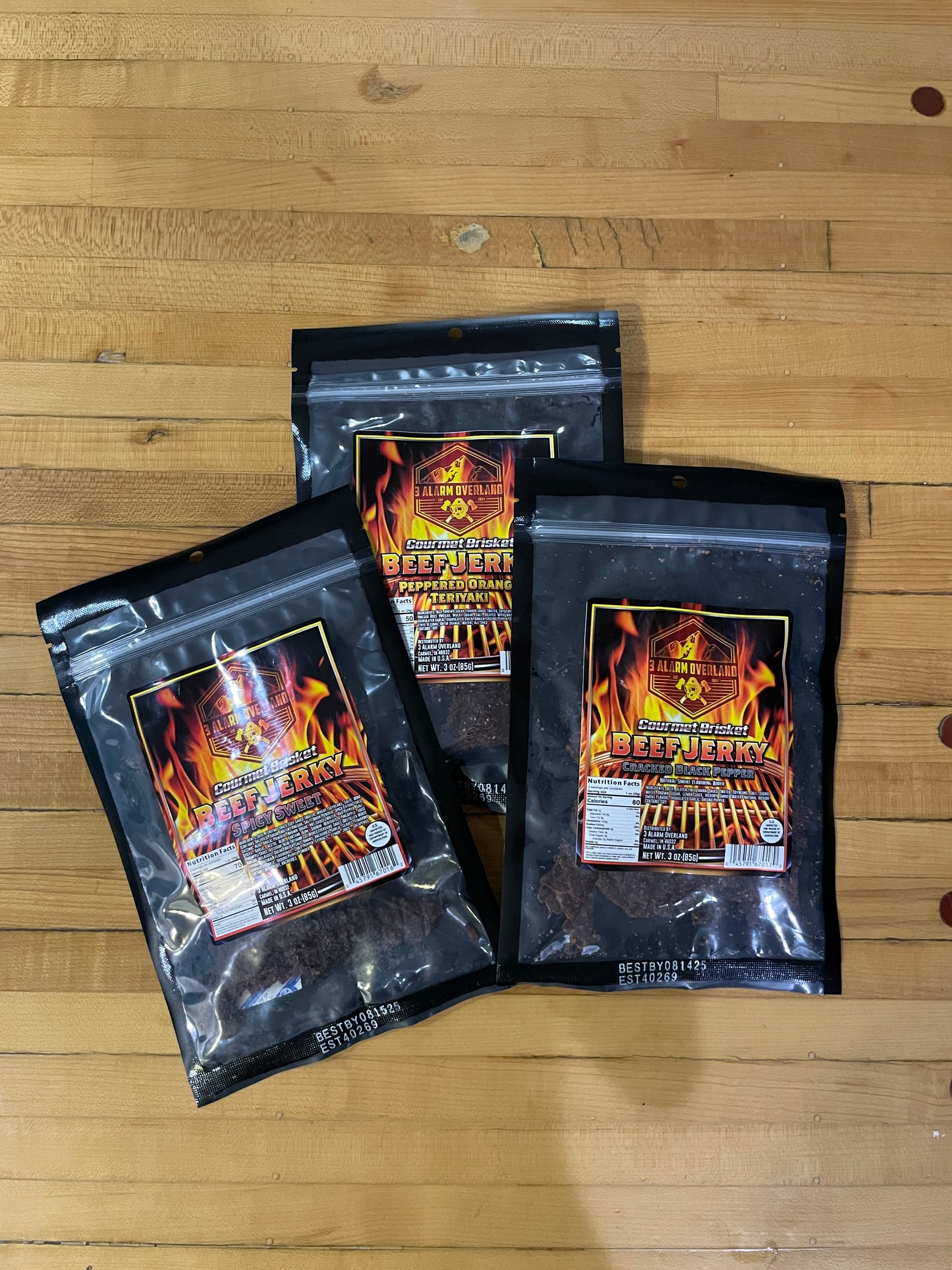 3 Alarm Overland Brisket Beef Cracked Black Pepper Jerky (Gluten Free)